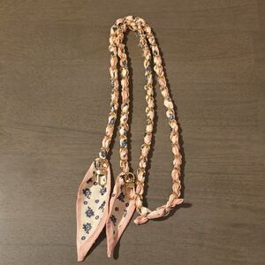 Pink Scarf in Gold Crossbody Strap